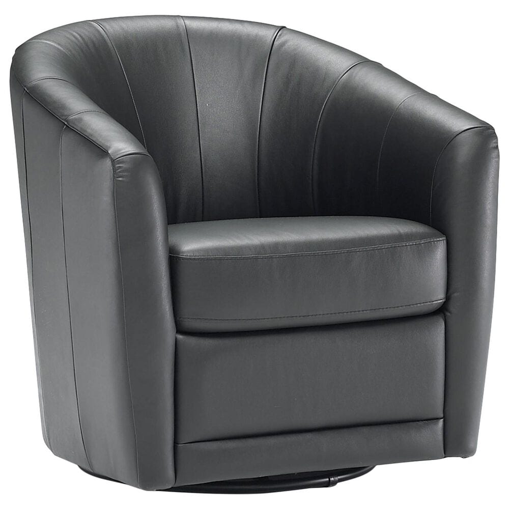 Natuzzi Editions Giada Swivel Chair in Medium Gray, , large