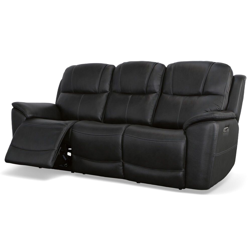 Flexsteel Crew 3-Piece Power Reclining Living Room Set in Raven Black, , large