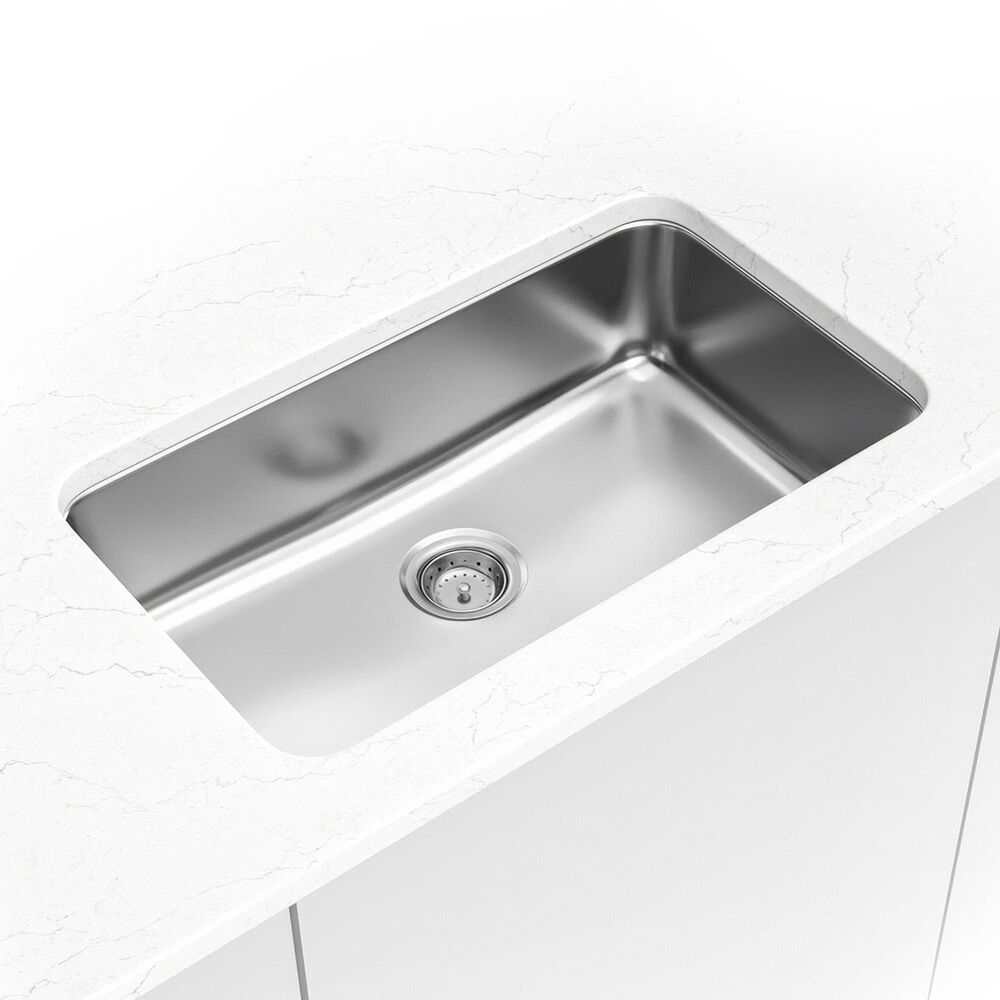 MS International Single Bowl 18-Gauge Stainless Steel Undermount Kitchen Sink, , large