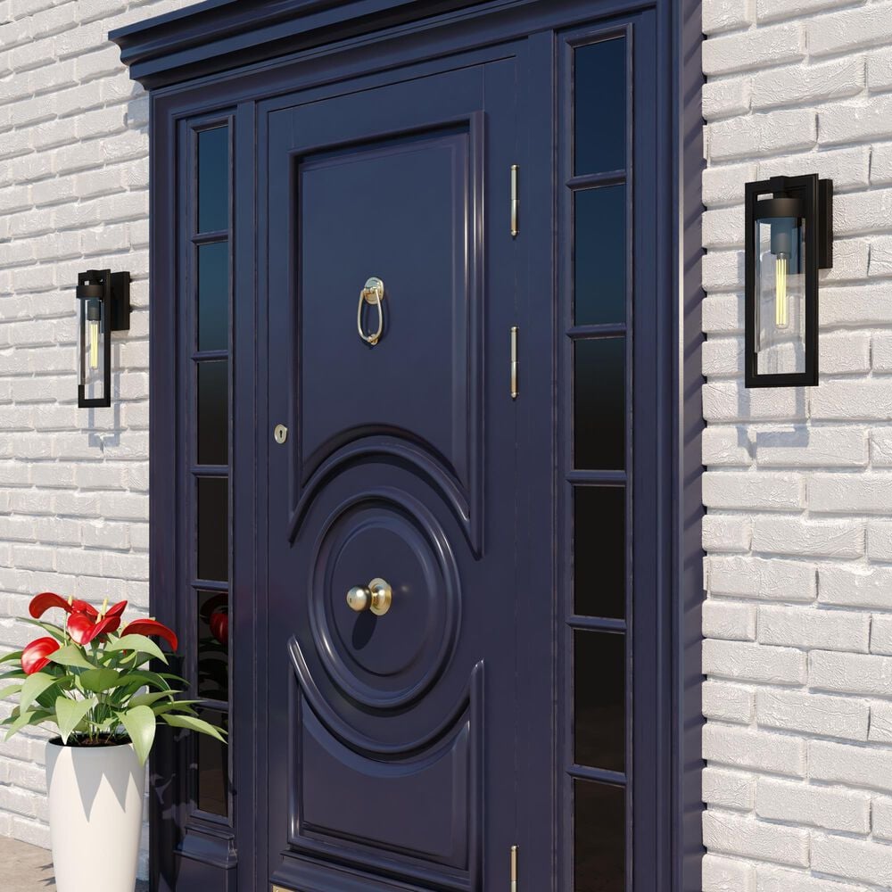 Vaxcel Malmo 15.75" 1-Light Outdoor Wall Sconce in Matte Black, , large