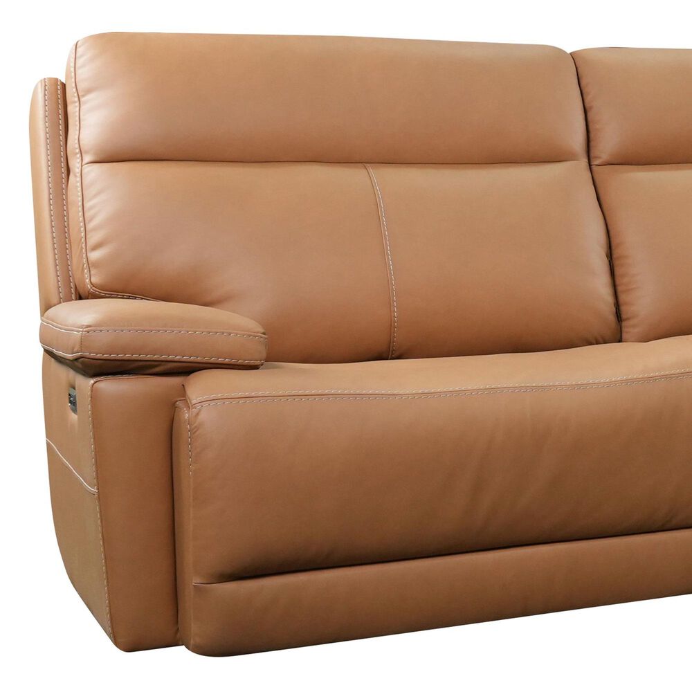 Bassett Fletcher 6-Piece Leather Power Sectional in Antelope, , large