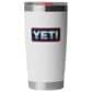 YETI Rambler 20 Oz Tumbler with Magslider Lid in White and Badge, , large