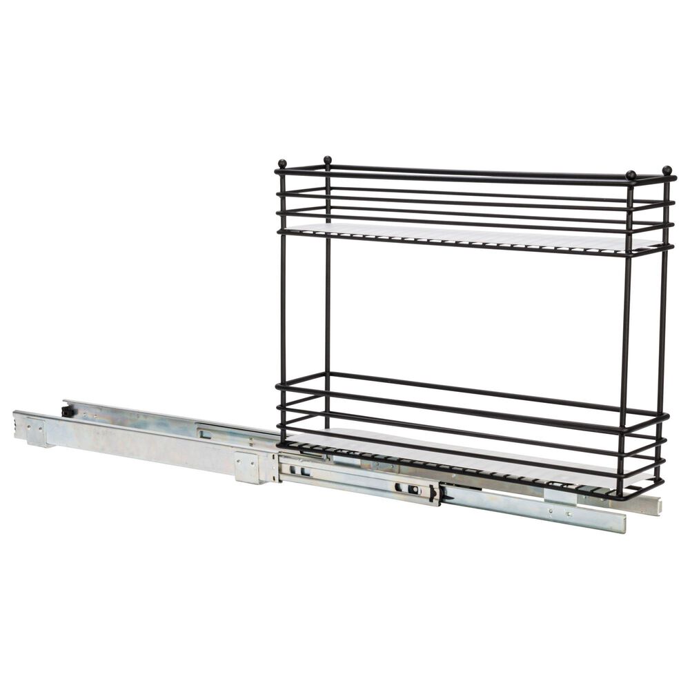 Household Essentials Glidez 2-Tier Multipurpose Pull Out/Slide Out Storage Organizer in Black, , large
