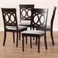 Baxton Studio Lucie Side Chair with Grey Cushion in Espresso Brown (Set of 4), , large