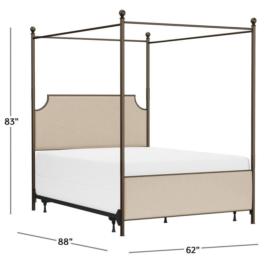 Richlands Furniture McArthur Queen Metal and Upholstered Canopy Bed in  Brown and Bronze, , large