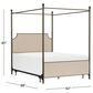 Richlands Furniture McArthur Queen Metal and Upholstered Canopy Bed in  Brown and Bronze, , large