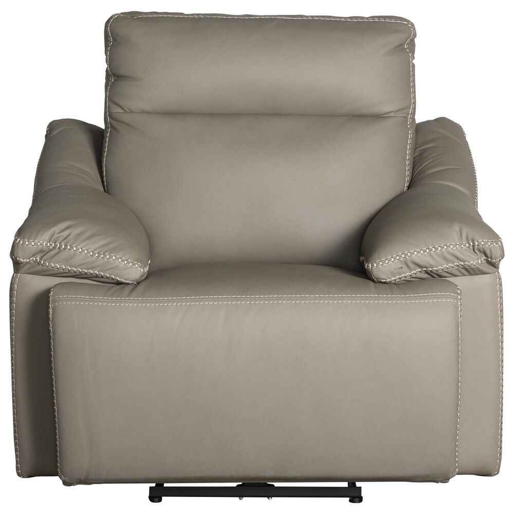 Superb Leather Leather Power Recliner with Power Headrest in Oslo Dust, , large