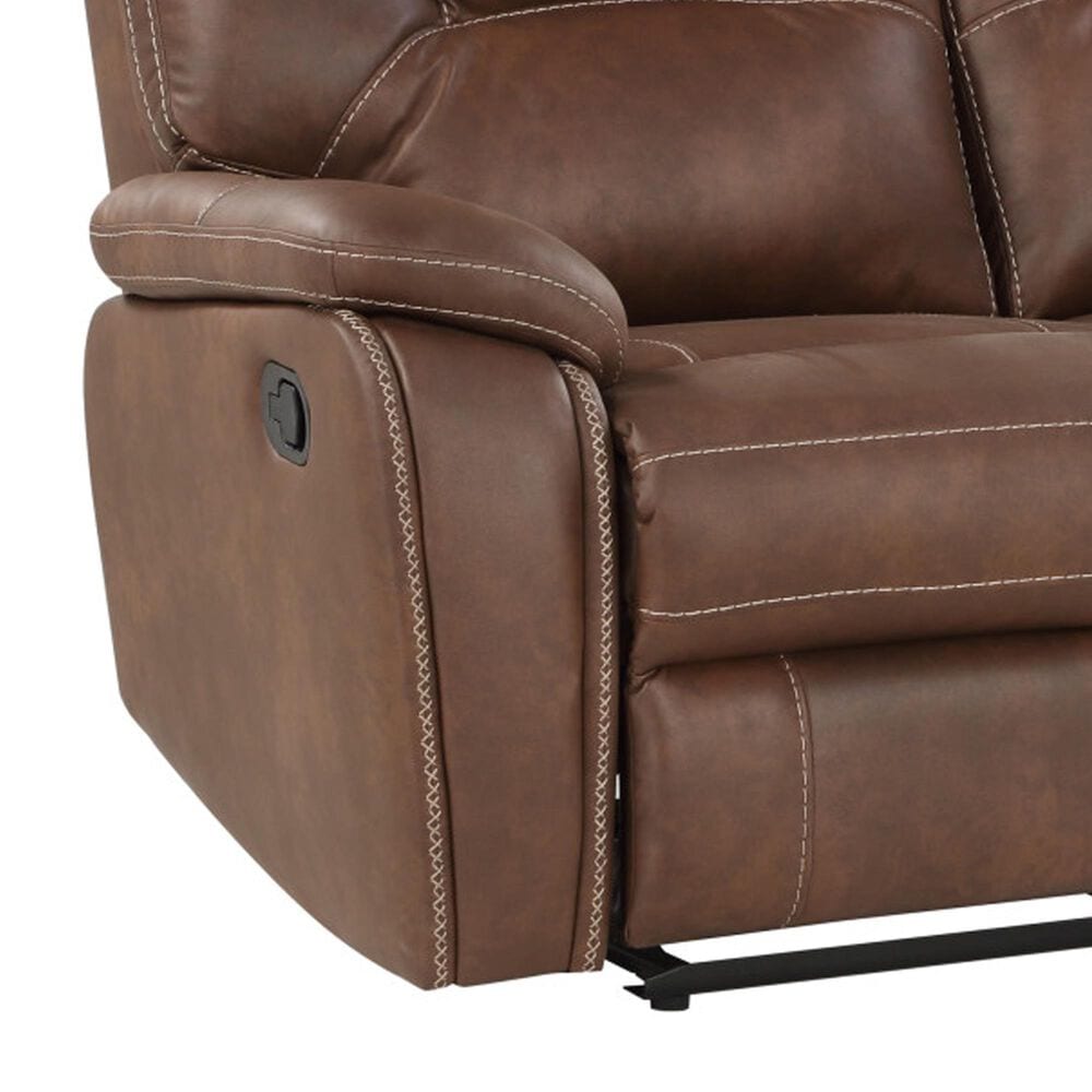 Steve Silver Katrine Manual Reclining Loveseat in Chestnut Brown, , large