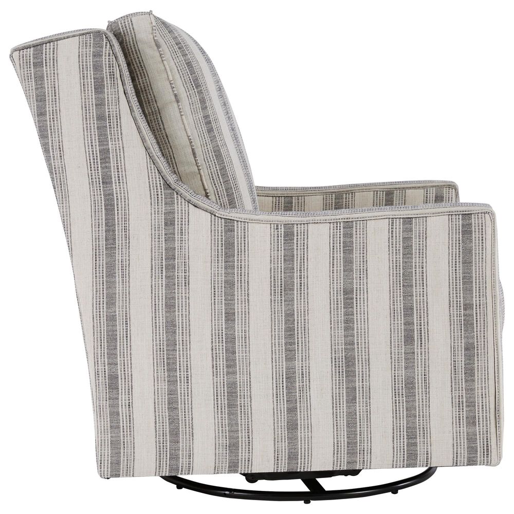 Ashley Kambria Swivel Glider Accent Chair in Canyon Ranch Ivory/Black, , large