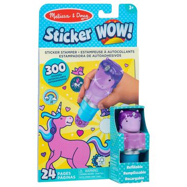 Melissa & Doug Unicorn 24-Page Activity Pad and Sticker Stamper in Purple, , large
