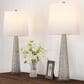 Timberlake Hammered Glass Table Lamp in Metallic Silver (Set of 2), , large