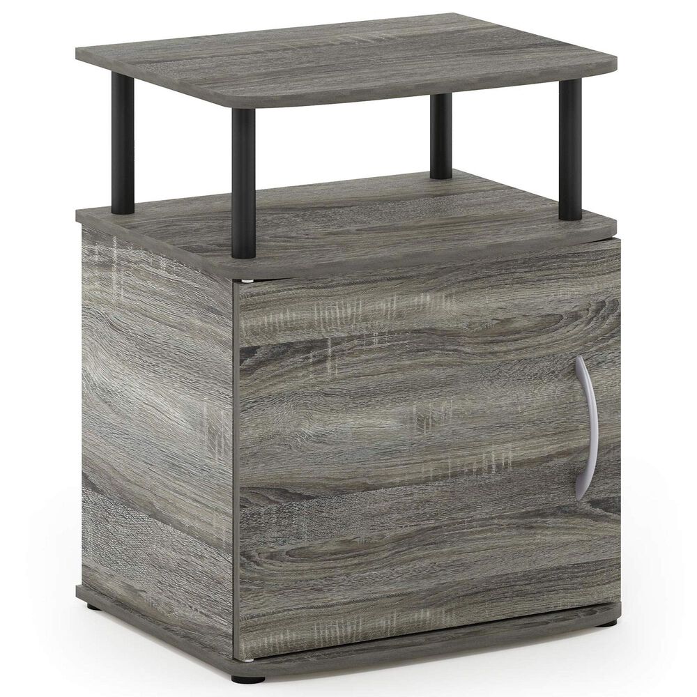 HOMLUX End Table with Open Shelf in Gray and Black, , large