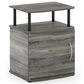 HOMLUX End Table with Open Shelf in Gray and Black, , large