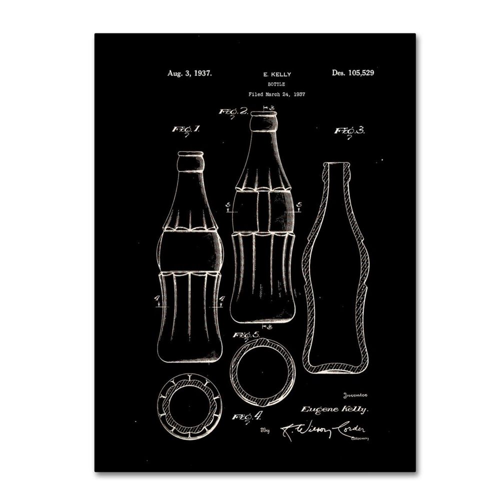 Timberlake Claire Doherty "Coca Cola Bottle Patent 1937 Black" Canvas Art 24x32, , large