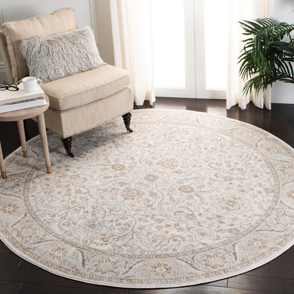 Safavieh Isabella 5&#39;3&quot; Round Cream and Beige Area Rug, , large