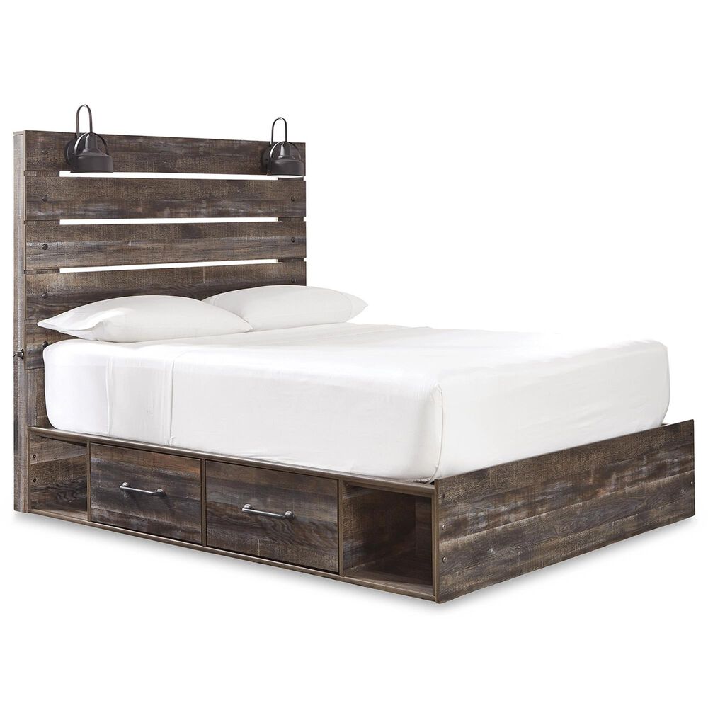 Ashley Drystan Queen Storage Bed with 4 Drawers in Brown Rustic, , large