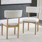 Ashley Sawdyn Dining Chair Set of 2 in White and Light Brown, , large