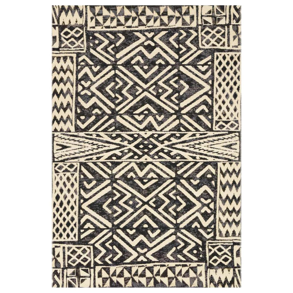 Loloi Mika 5"3" x 7"8" Ivory and Black Area Performance Rug, , large