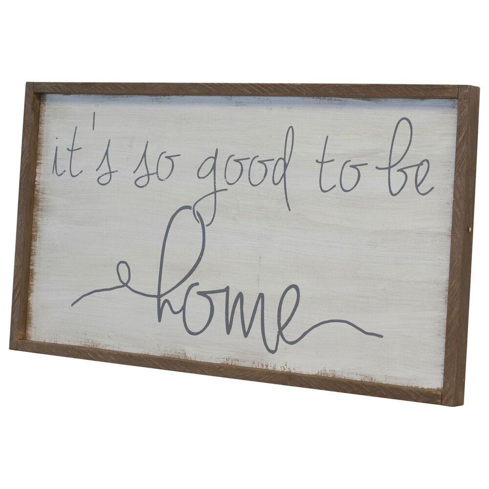 VIP Home and Garden "Good to be Home" 20" x 36" Sign in Brown, White and Black, , large