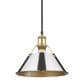 Golden Lighting Orwell 1-Light Medium Pendant with Chrome Shade in Brushed Champagne Bronze, , large