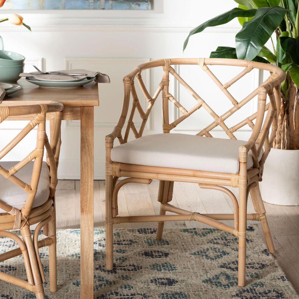 Baxton Studio Padma Arm Chair in Natural, , large