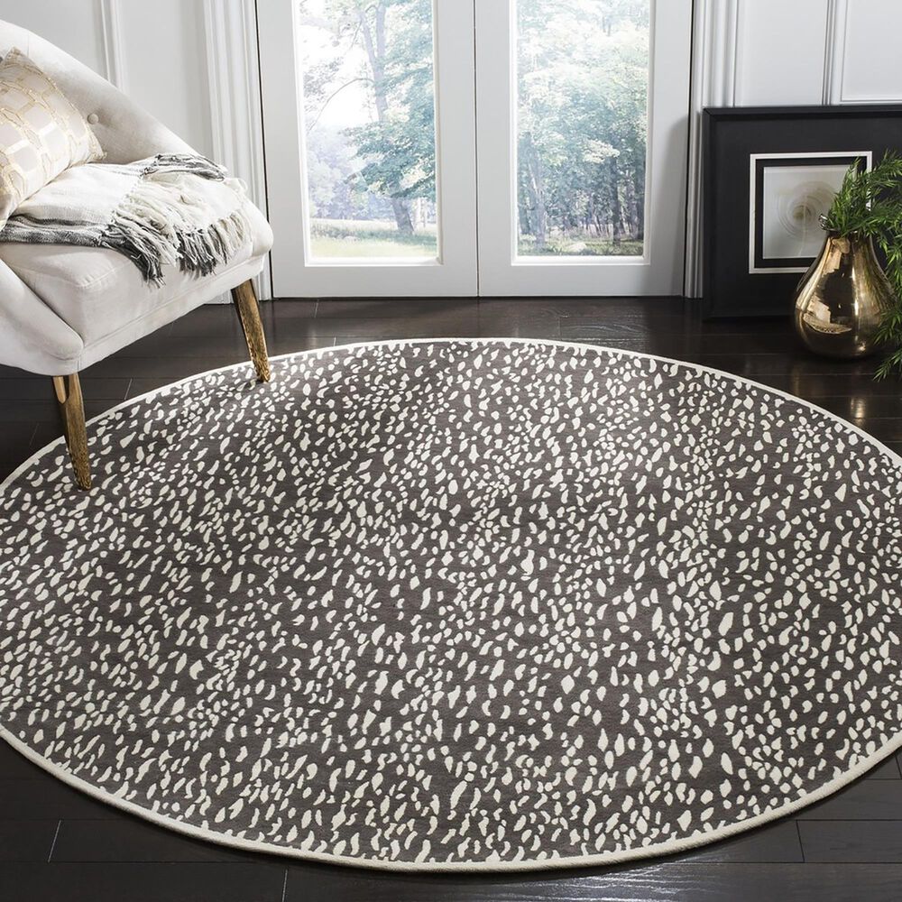 Safavieh Marbella 6&#39; Round Dark Grey and Ivory Area Rug, , large
