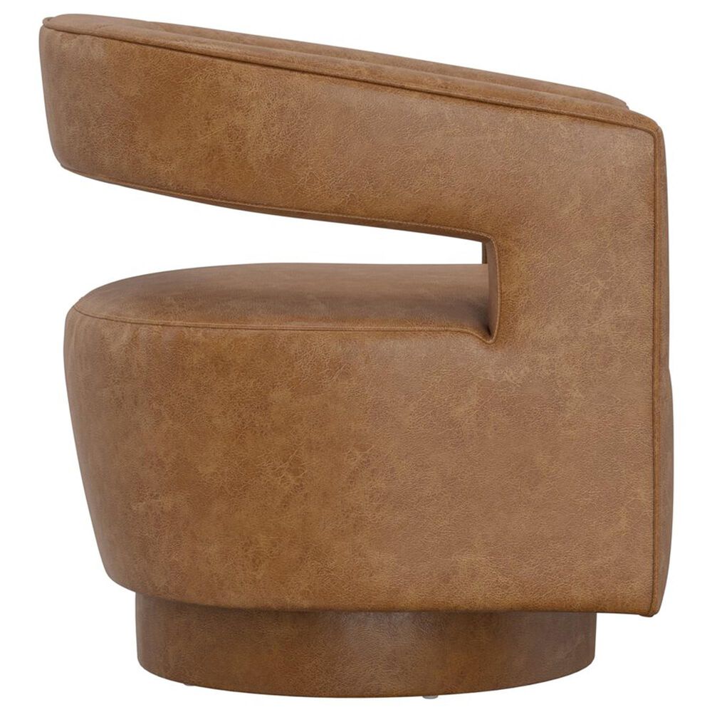 Golden Wave Furniture Swivel Chair in Saddle, , large