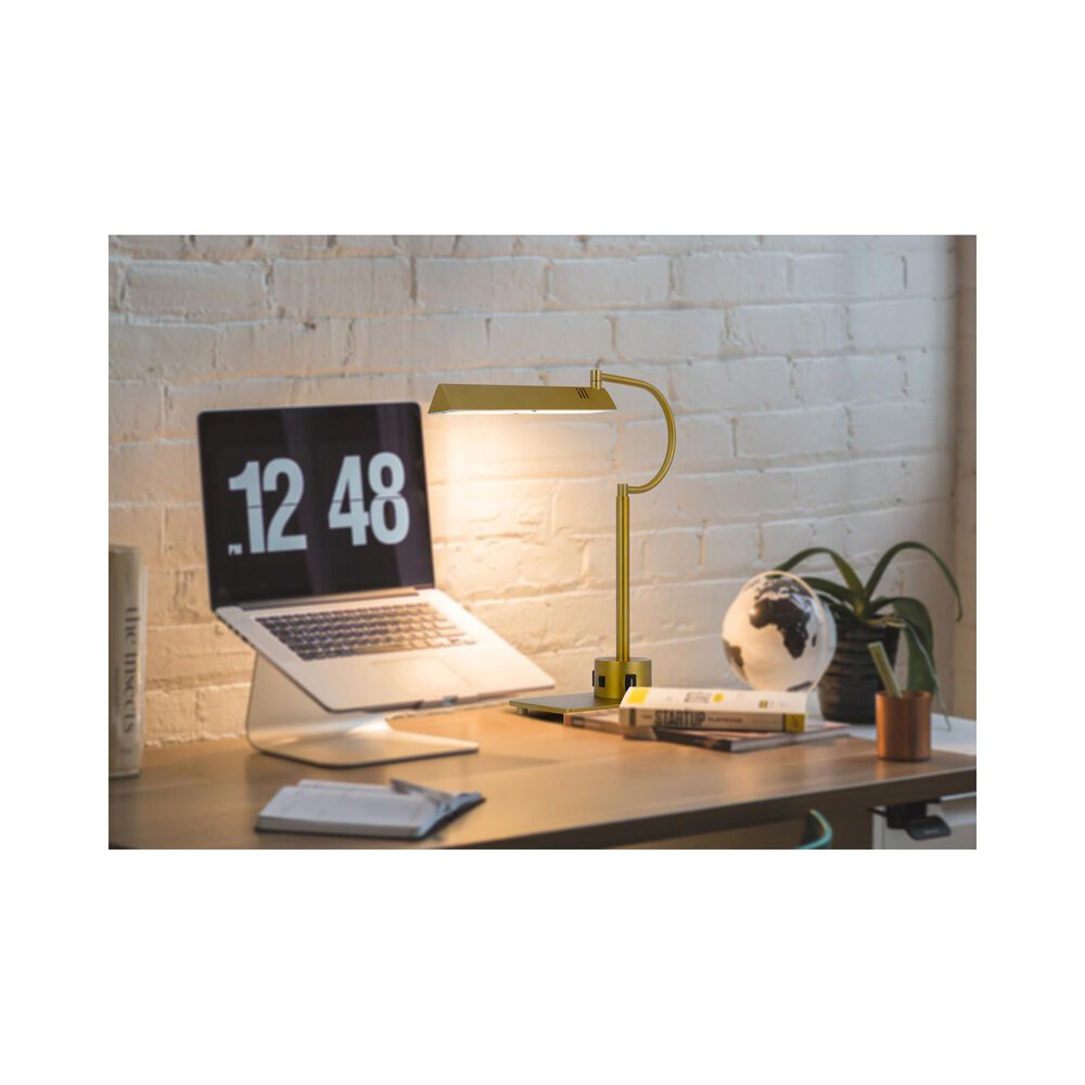 Cal Lighting LED Desk Lamp w/2 USB ports GD, , large