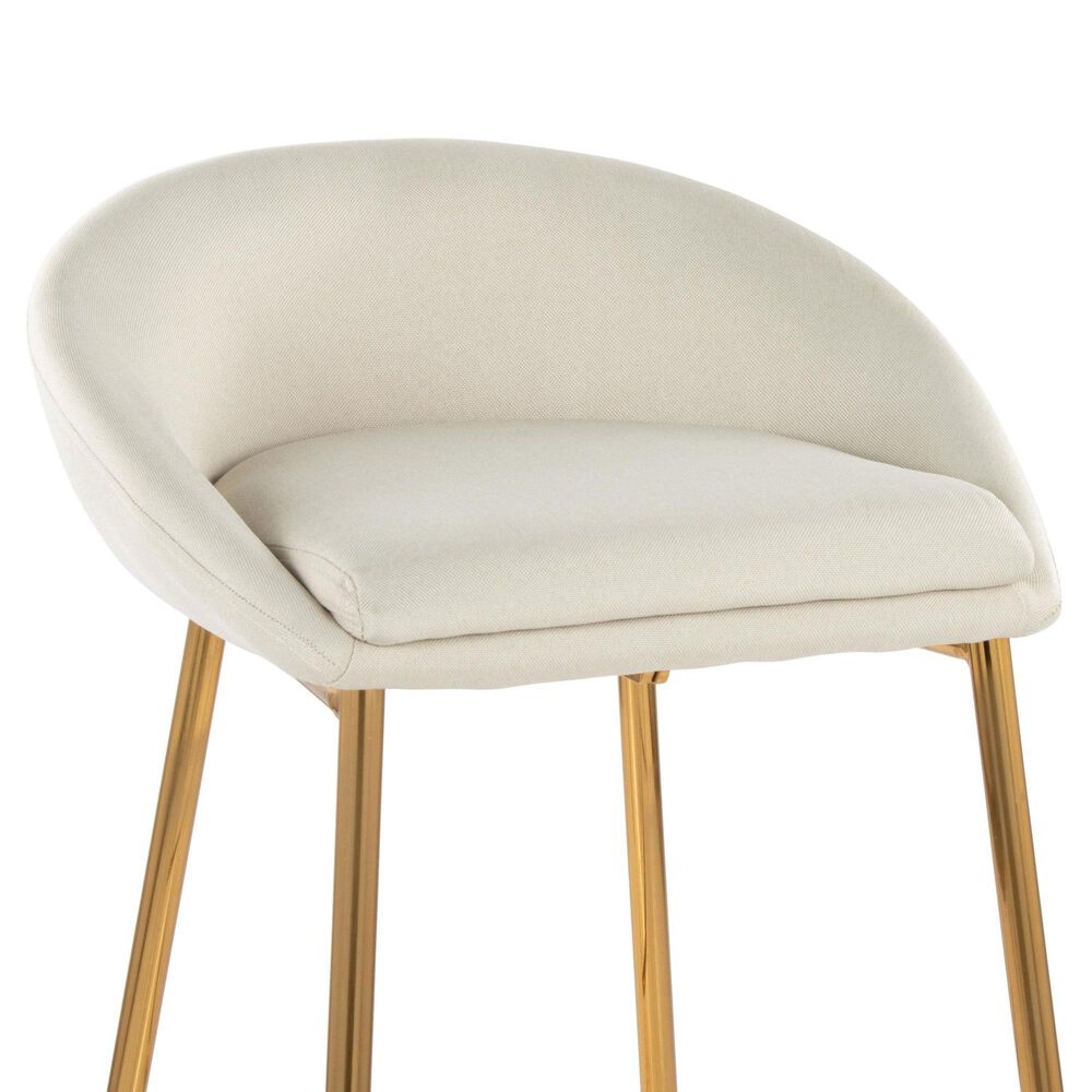 Lumisource Matisse Counter Stool with Cream Cushion in Gold &#40;Set of 2&#41;, , large