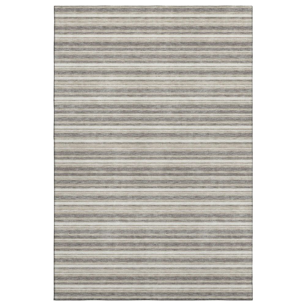 Dalyn Rug Company Soft Essentials Striped Taupe 9" x 12" Indoor/Outdoor Area Rug, , large