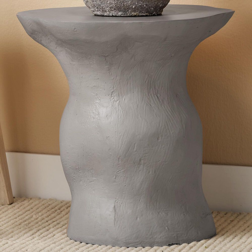 Splendor Living Ridgefield Fiber Glass Indoor/Outdoor Side Table in Cement Rustic, , large