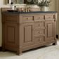James Martin Vanities Brookfield 60" Single Bathroom Vanity in Pecan with 3 cm Charcoal Soapstone Quartz Top and Rectangular Sink, , large