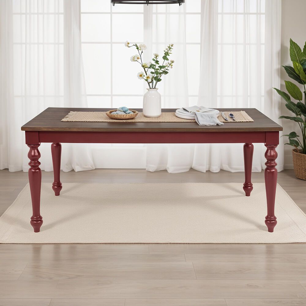 Linon Home Decor Trimble Dining Table in Red, , large
