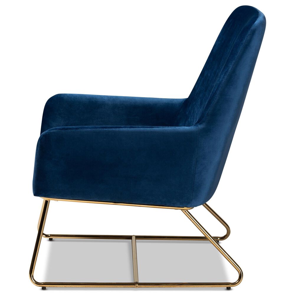 Baxton Studio Sennet Arm Chair in Navy Blue, , large