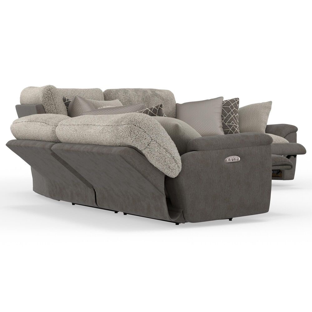 Catnapper Rendezvous 5-Piece Power Reclining Symmetrical Sectional in Slate and Fawn, , large