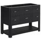 James Martin Vanities Lucian 48" Single Vanity in Carbon Oak with 3 cm Victorian Silver Quartz Top, , large