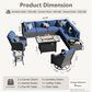 HOMLUX 11-Piece Patio Sectional Set in Denim Blue, , large