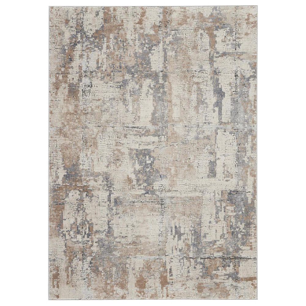 Nourison Rustic Textures RUS06 3"11" x 5"11" Beige and Grey Area Rug, , large