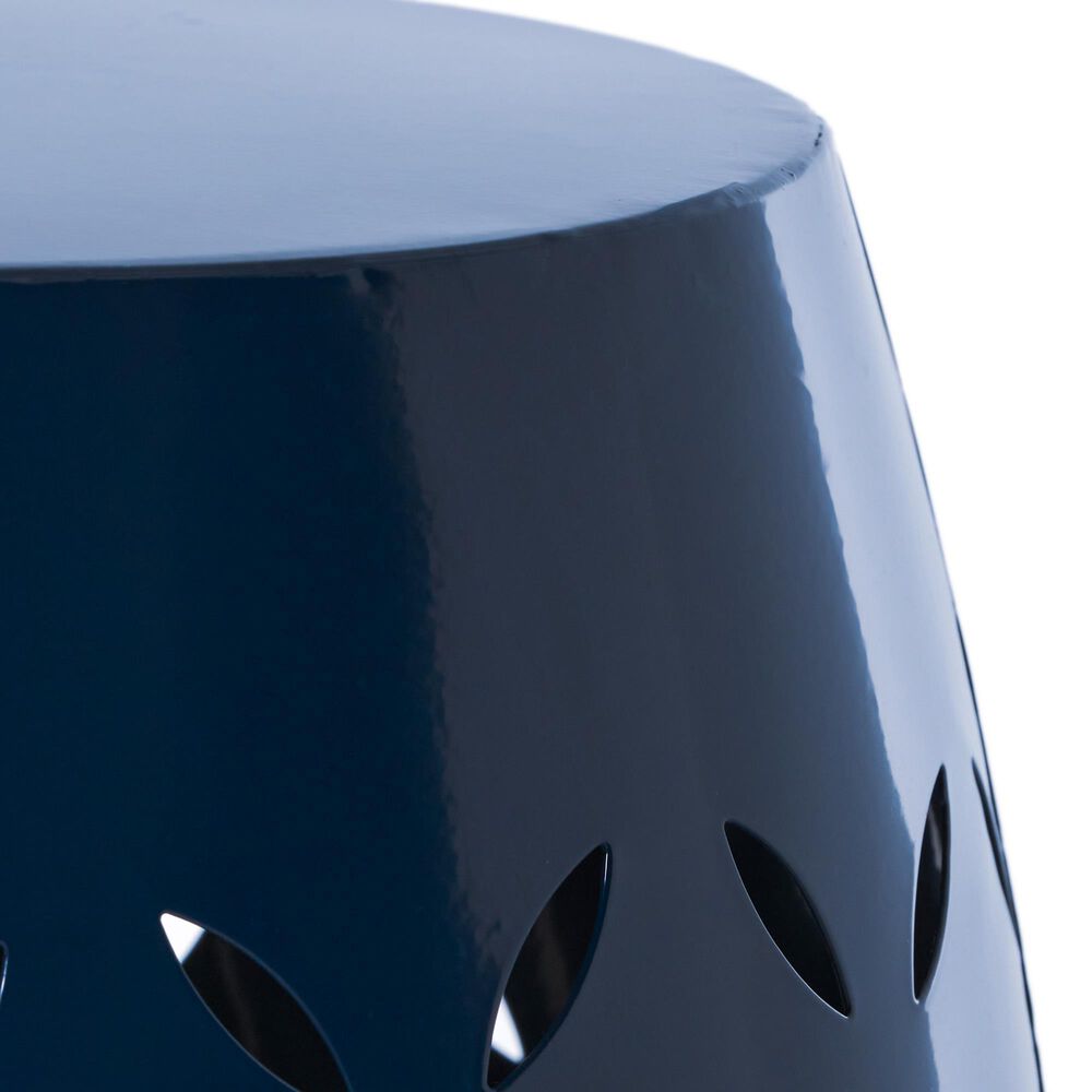 Hearth and Haven Lilac Outdoor Metal Side Table with Cylindrical Design in Dark Blue, , large