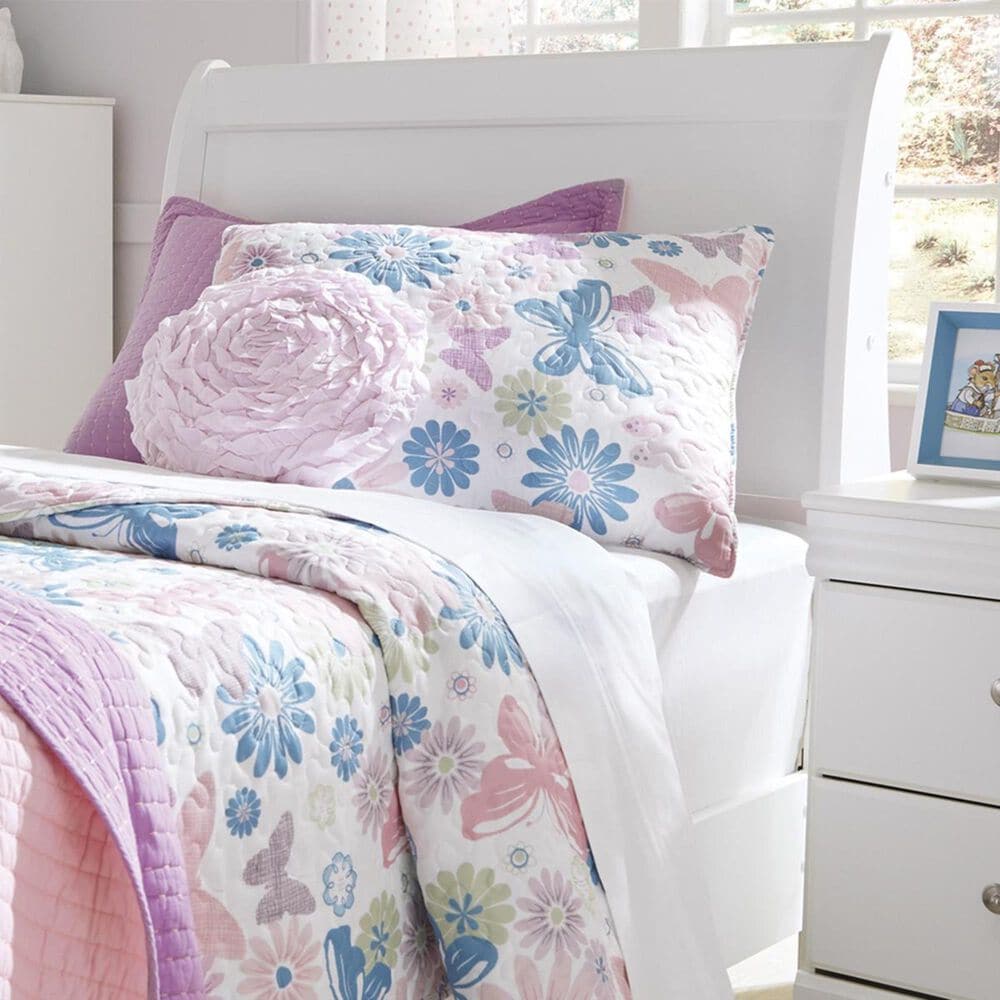 Ashley Anarasia Twin Sleigh Headboard in White, , large