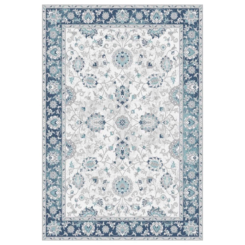 Central Oriental Sientan Simpia 2523.259 5'3" x 7'3" Cream and Dark Blue Area Rug, , large