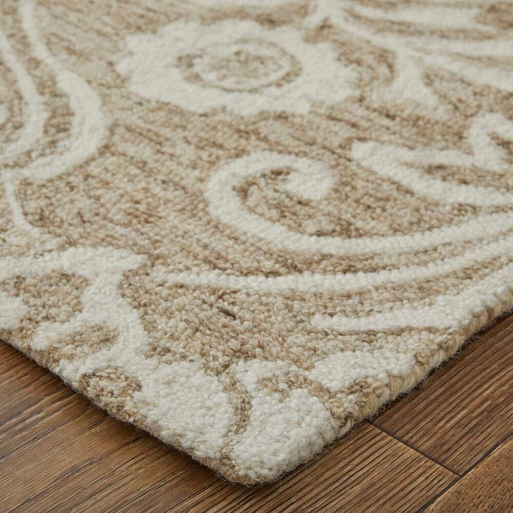 Feizy Belfort Taupe and Ivory 12&#39; x 15&#39; Area Rug, , large
