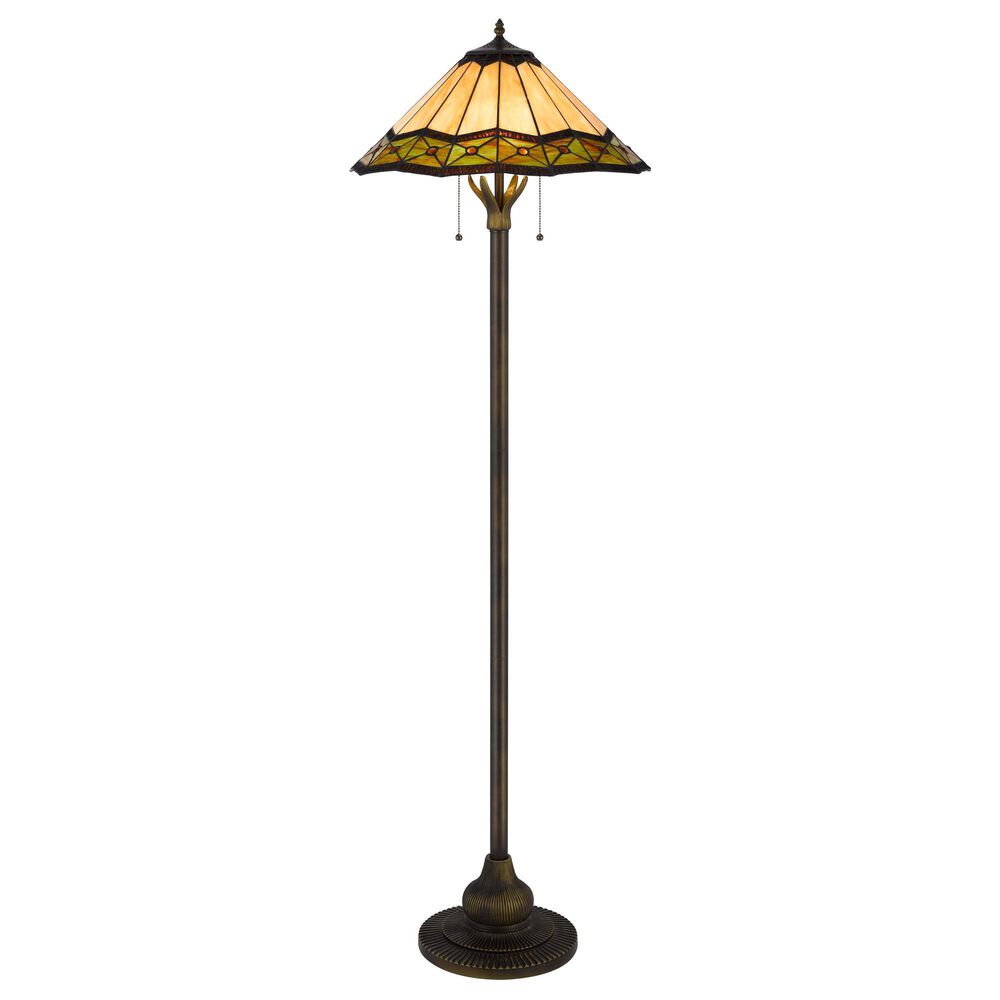 Cal Lighting Armscroft Tiffany Floor Lamp in Bronze, , large