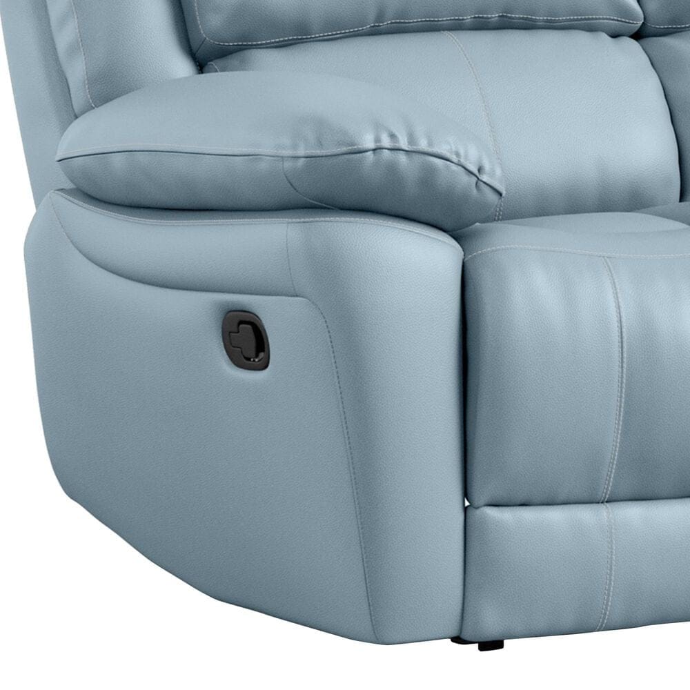 Furniture of America Glarus Manual Reclining Sofa in Powder Blue, , large