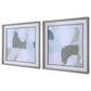 Uttermost Mist Shapes 25" x 25" Framed Print in Blue and Gray (Set of 2), , large