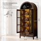 HOMLUX 71" Arched Curved Storage Cabinet in Walnut, , large