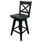Hawthorne Furniture Solid Wood X Back Counter Stool in Black, , large