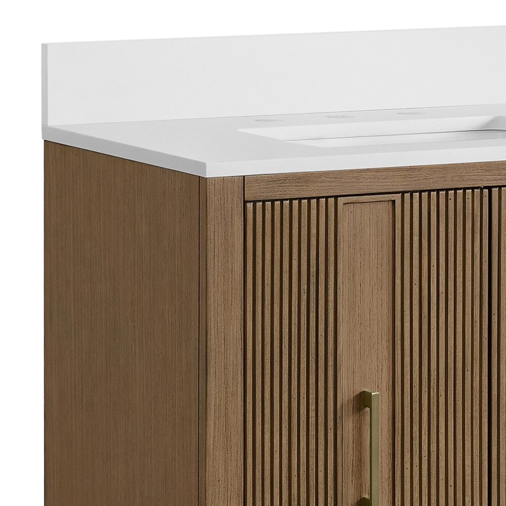 37B Fenwick 30" Single Bathroom Vanity in Kona with Glossy White Composite Stone Top and Backsplash, , large