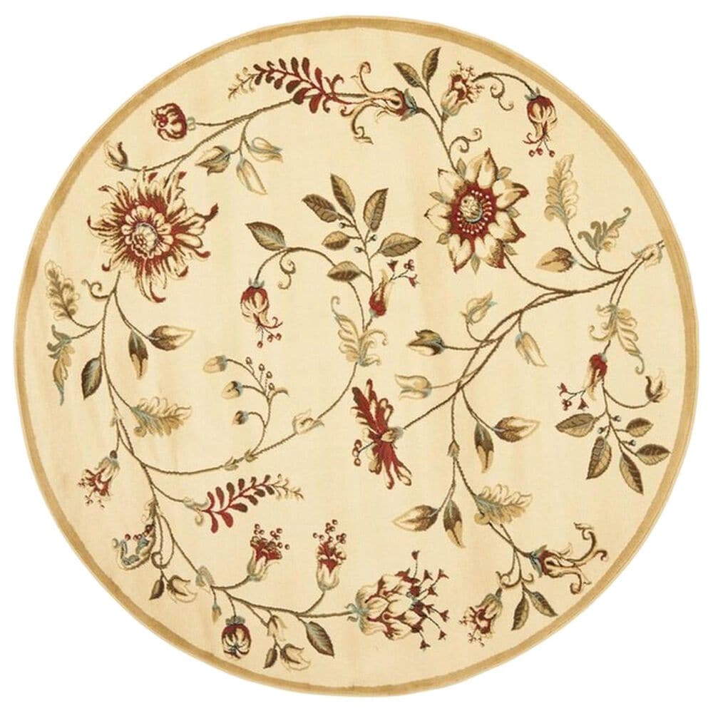 Safavieh Lyndhurst  5"3" Round Ivory and Multicolor Area Rug, , large