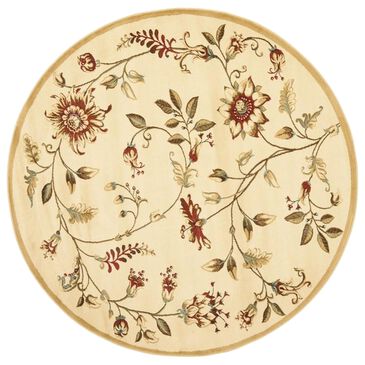 Safavieh Lyndhurst  5"3" Round Ivory and Multicolor Area Rug, , large